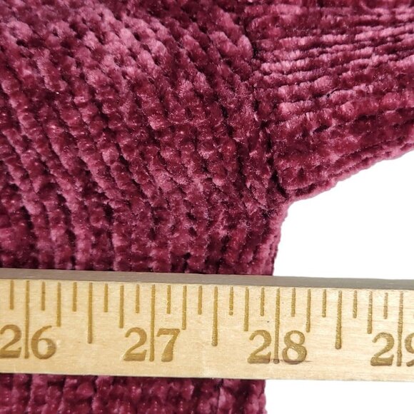 ModCloth Chenille Cardigan Size XS Open Dropped Shoulder Oversized Burgundy - Picture 8 of 9